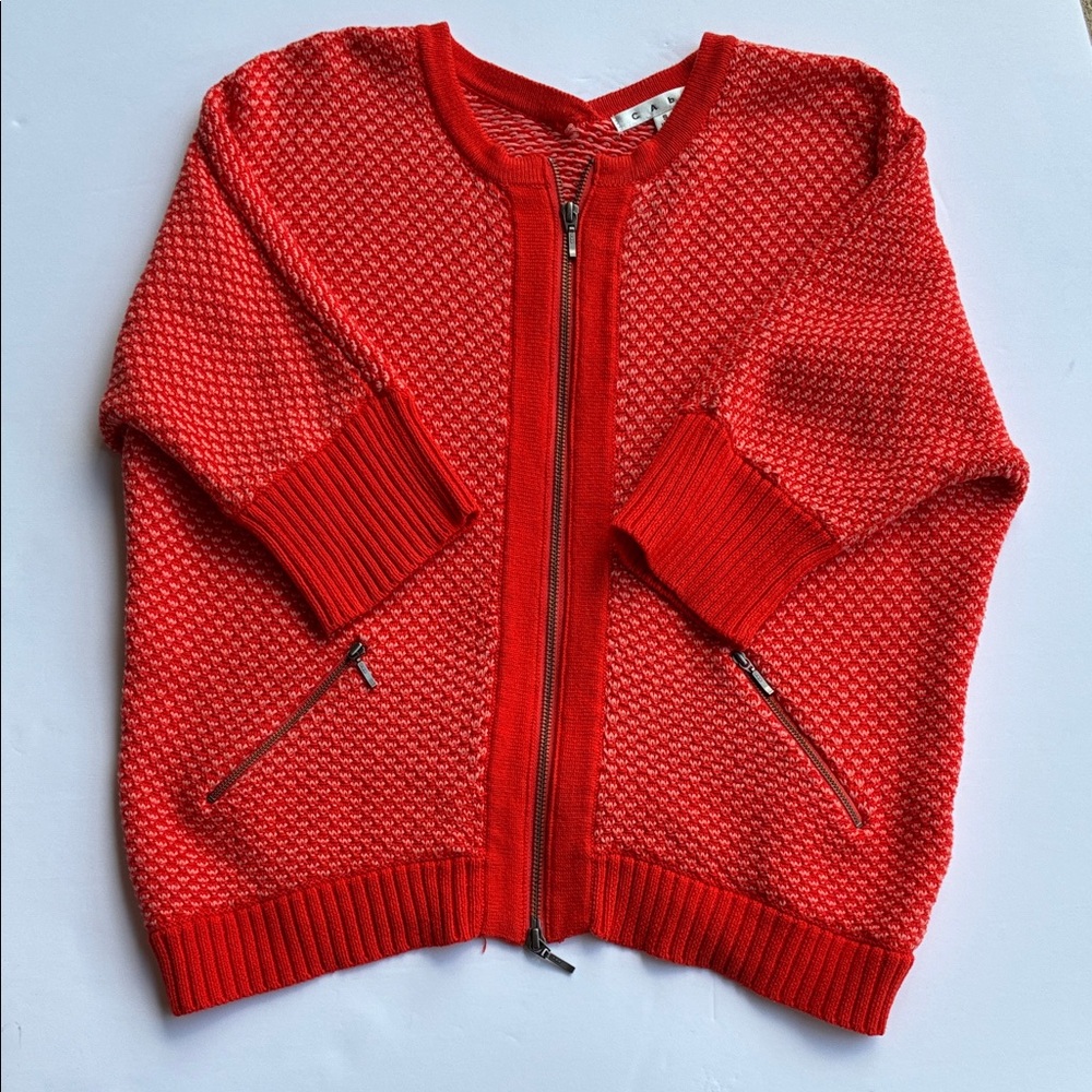 CAbi Orange Textured Cardigan Sweater